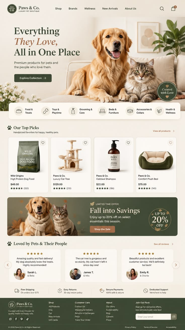 Paws & Co — Luxury Pet Boutique project screenshot